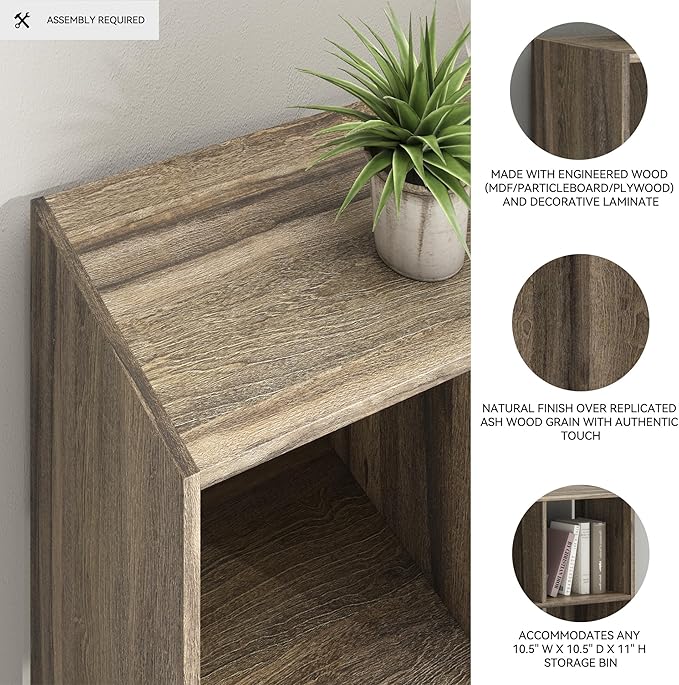 Signature Design by Ashley Shallifer 8 Cube Storage Organizer or Bookcase, Brown