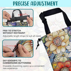 Car Garbage Bag Bright Yellow White and Blue Floral Hanging Canvas Car Trash Bag Drawstring Car Back Seat Organizer for Car Back Front Seat Console with Adjustable Buckle