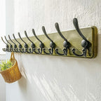 Dseap Coat Rack Wall - Heavy-Duty 38-1/4" Long, with Reinforced 10 Custom Tri-Hooks, Solid Wood Wall Hanger for Coats Hat Jac