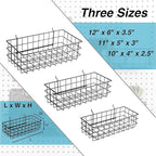 RightArrange Pegboard Baskets, Set of 3 Black - Hooks to Any Peg Board - Square Style Baskets Hold More - Organize Tools, Wor