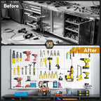 Peg Board, 112pcs Metal PegBoard Organizer with Accessories, 6 Pack 16'' x 12'' White Pegboard Panels with Hooks, Wall Organi