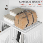HOMCOM Portable Wardrobe Closet, Folding Clothes Storage Organizer with 3 Cube Compartments, Hanging Rod, 4 Magnet Doors, Whi