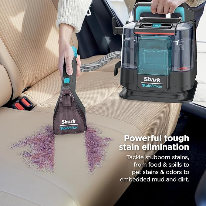 Shark StainStriker Portable Carpet & Upholstery Cleaner w/on board self cleaning - Spot, Stain, & Odor Eliminator, Includes 2