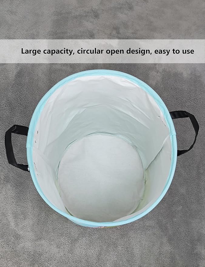 QUEENLALA Large Storage Basket,Laundry Hamper/Bathroom/Home Decor/Collapsible Round Storage Bin,Boys and Girls Hamper/Boxes/C