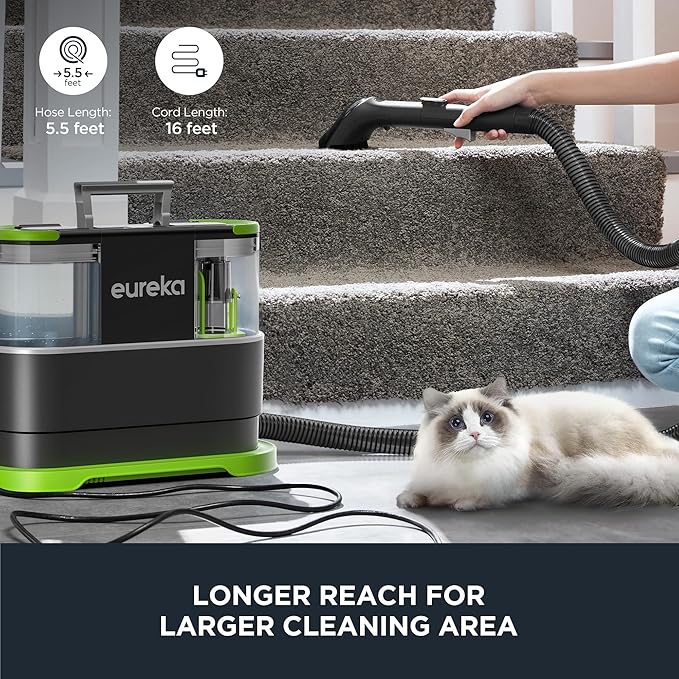 EUREKA Portable Carpet and Upholstery Cleaner, Spot Cleaner for Pets, Stain Remover for Carpet, Area Rugs, Upholstery, Coache