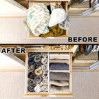 Simple Houseware Underwear Drawer Organizer for Lingerie/Undergarment/Bra/Panty/Sock/Onesie, Set of 6, Beige