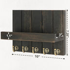 Rebee Vision Pine Wood Key Holder Wall Mount with Floating Shelf – Farmhouse Key Holder for Wall to Maximize Storage Solution