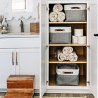 OrganiHaus Extra Large Fabric Storage Baskets for Shelves 3 Pack, 16x13in Closet Storage Bins, Canvas Baskets for Organizing,