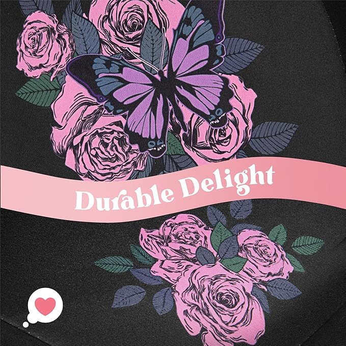 BDK Pink Butterfly & Flowers Car Seat Covers, Cute Car Accessories for Women Front Seat Covers for Car Fits Most Cars Trucks 