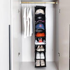 Berdeng Hanging Shoe Organizer for Closet with Side Mesh Pockets，Hat Racks for Baseball Caps，Shoe and Hat Holder & Storage，8-