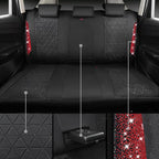 CAR PASS Oxford Bling Diamond Car Seat Covers Full Set Interior Sets, Waterproof Shining Glitter Sparkly Crystal Universal Ar