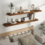 Fun Memories Floating Shelves for Wall, Rustic Wood Wall Mounted Shelves for Bathroom, Bedroom, Living Room and Kitchen, Stor