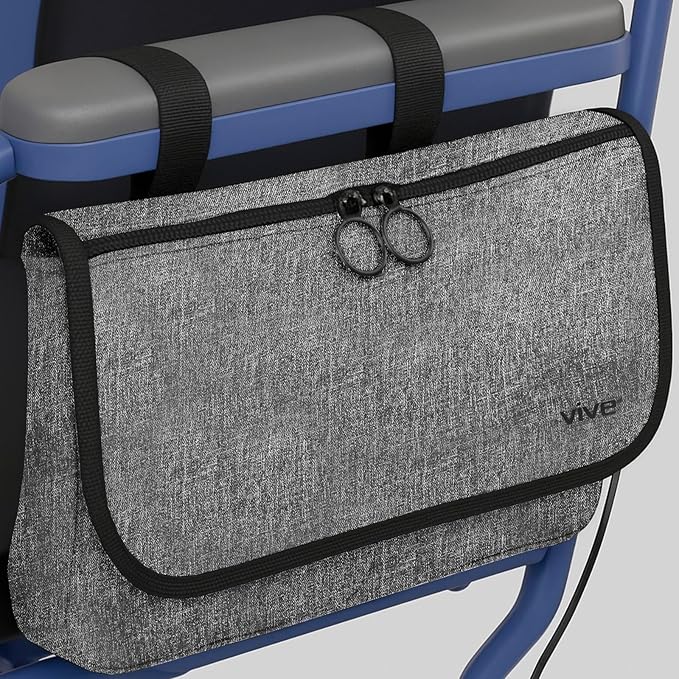 Vive Wheelchair Carry Bag - Arm Rest Pouch for Rollator, Walkers, Power Wheel Chairs and Knee Scooters - Side Storage Organiz