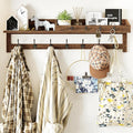 AMBIRD Coat Rack Wall Mount, 35 inch Large Wall Hooks with Shelf, Entryway Shelf with 7 Dual Coat Hooks 4 Key Hooks Mail Orga