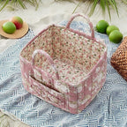 Boho Fabric Storage Basket, Large Capacity Laundry Basket, 12.2'' x 10.23'' x 10.23'' Collapsible Laundry Hamper with Easy Ca