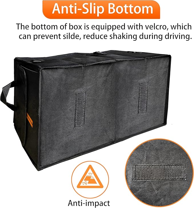 YOSRTER for Dodge Charger Durango Challenger Ram Car Trunk Organizer Collapsible Storage Box with Handle Foldable Lid Non