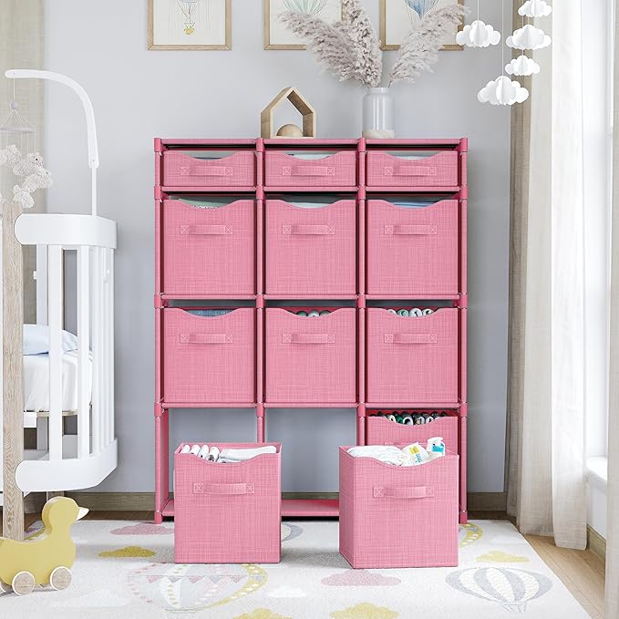Cube Storage Organizer with Storage Bins Included - The Perfect Closet Organizers and Storage Solution. Includes 12 Storage C