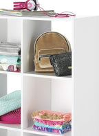 Whitmor 9 Cube Storage Organizer, 3 Tier Stackable MDF Bookcase, Open Storage Display Bookshelf, Storage Cabinet for Living R