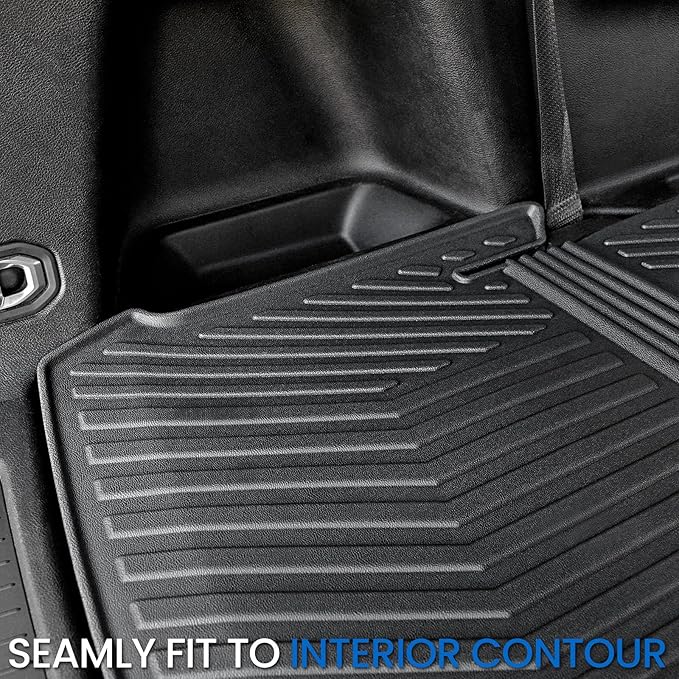 Cargo Mat Backrest Mats for 2021-2025 2026 Jeep Grand Cherokee L (3rd Row Manual & Power Fold), All Weather TPE Trunk Mat Cargo Liner Car Accessories (L | Cargo Mat+3rd Row Backrest Mats)