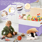 Mabahoo Large Toy Box, Collapsible Sturdy Storage Chest With Lids, Kids Toy Chest Storage Organizer Toddler Bin Boxes for Liv