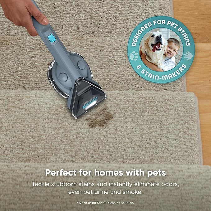 Shark StainStriker Portable Carpet Upholstery & Area Rug Cleaner, Stain & Odor Remover, Perfect for Car Interiors, Nordic Blu