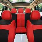 FH Group Car Seat Covers Full Set Cloth - Universal Fit, Automotive, Low Back Front, Airbag Compatible, Split Bench Rear Wash