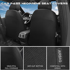 CAR PASS Waterproof Car Seat Covers Front Seats Covers Neoprene Wetsuit, All-Weather Non-Slip Durable,Universal Fit for SUV S