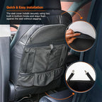 for Tesla Model Y/3 2017-2026 Custom Fitted Seat Back Kick Protector Organizer with Storage Pockets - Rear Passenger Organization for Kids with Zippered Accessories Slots (Black)