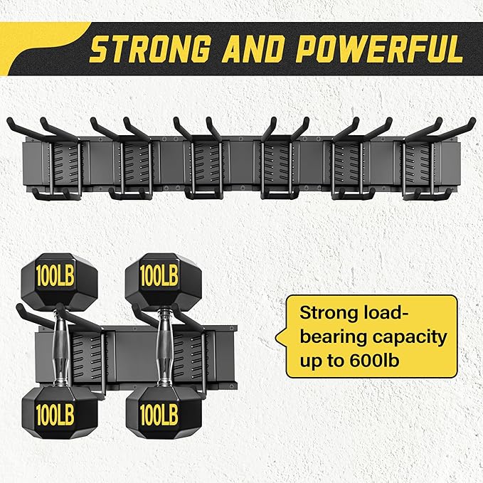 klasit Garage Wall Organizer,12Pack Carries 600 lbs,Garden Tool Organizer 49.5in With Large Storage Space,Easy Assembly, Stur