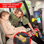 Helteko Car Seat Organizer, Ultra Version Kids Backseat Car Organizers and Storage, Waterproof Back Seat Protector Kick Mats with Tablet Holder 12" Car Accessories Interior, Black 2 Pack