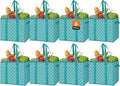 WISELIFE Reusable Grocery Bags 8 Pack,Large Grocery Tote Bag Water Resistant Shopping Bags Foldable Grocery Bag for Clothes,Shoes and Picnic,Green