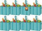 WISELIFE Reusable Grocery Bags 8 Pack,Large Grocery Tote Bag Water Resistant Shopping Bags Foldable Grocery Bag for Clothes,Shoes and Picnic,Green