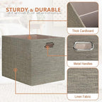 Posprica 13x15x13 Storage Cube Bins, Foldable Collapsible Storage Bins Boxes, Fabric Decorative Storage Baskets Organizer for