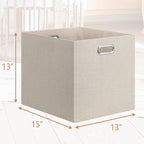 Posprica 13x15x13in Collapsible Storage Bins, Fabric Foldable Cube Storage Boxes, Decorative Storage Baskets Organizer for IK