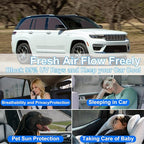 Front Side Half Window Shade Foldable Custom Fit for 2021-2024 Je-ep Grand Cherokee L Car Window Shades for Side Window Sun Shade UV Protection Heat Insulation for Camping Sleeping 6PCS