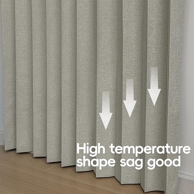 Jilron Accordian Door Curtain, 100% Blackout Folding Magnetic Doorway Curtains,Linen Style Closet Doors,for Room Divider,Priv