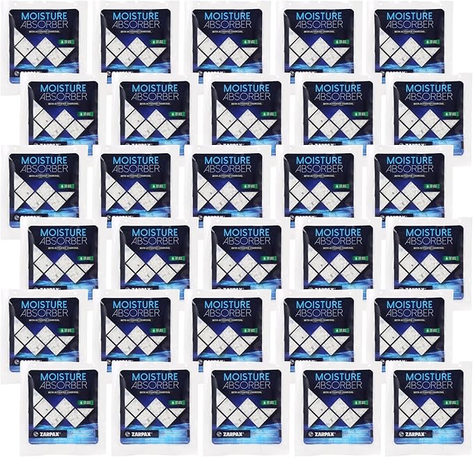 Moisture Absorber Sachets Activated Charcoal 1.4 oz/40g - Remove Excess Moisture In Air - Desiccant Dehumidifier for Closet,