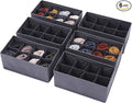 DIOMMELL 6 Pack Foldable Cloth Storage Box Closet Dresser Drawer Organizer Fabric Baskets Bins Containers Divider for Clothes