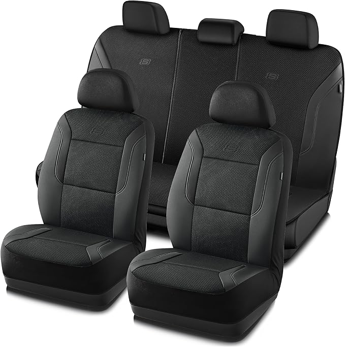 Skechers Memory Foam Car Seat Covers, Air Cool Mesh Thick Seat Covers, Airbag Compatible Car Seat Cover, Automotive Comfort P