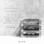 BINO THE MANHATTAN SERIES Acrylic Makeup Drawer Organizer- 3 Drawer Small | Clear Beauty Organizers and Storage| Cosmetic & M