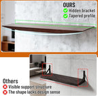 Floating Shelves for Concrete Wall: Solid Wood Shelf 15.75 and 23.6 inch with Heavy Duty Hidden Bracket for Display Books Pla
