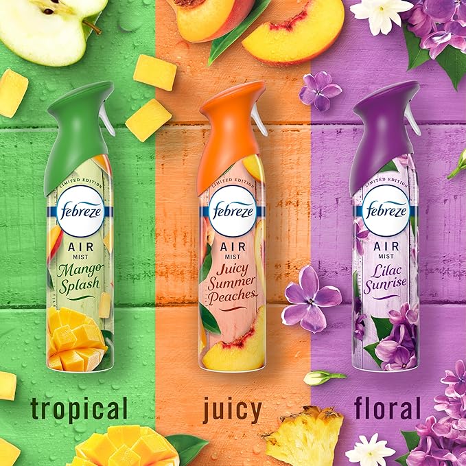 Febreze Air Mist, Air Freshener, Odor Fighting Room Spray, Deodorizer for Home Bathroom Kitchen Office Apartment Classroom, L