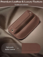 Universal Fit Premium Leather Car Seat Gap Filler Organizer, Center Console Organizer with Card Slots, Clever Gifts for Car SUV Truck Owners (Brown, 2 Pack)