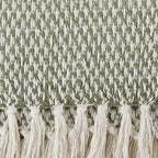 DII Woven Throw Collection 100% Cotton, Basketweave, 50x60, Artichoke Green