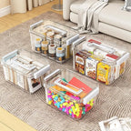 Plastic Storage Bins with Lids Stackable organization and Storage Containers for Organizing Snacks, Crafts, Tools Clear Stora