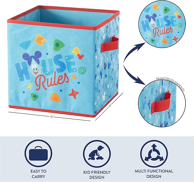 Nickelodeon Baby Shark Set of Two Spacious Collpasible Storage Cubes, 10"x10"