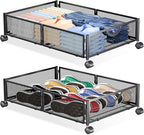 Yecaye Under Bed Storage with Wheels, Hemp Grey