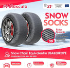 K-Musculo Snow Socks for Tires, Snow Socks Snow for Car SUV Pickup Easy to Use, Ultimate Grip, Washable.100 KM Safely In The 