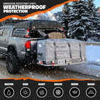 Mockins 60"x20"x6" Gray Heavy Duty Trailer Hitch Cargo Carrier & 16 CuFt Waterproof Cargo Bag for Hitch Carrier | 500 Lbs. Capacity Folding Luggage Rack for SUV Car Truck Van & RV w/Cargo Accessories