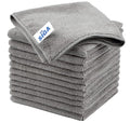MR.SIGA Microfiber Cleaning Cloth, All-Purpose Microfiber Towels, Streak Free Cleaning Rags, Pack of 12, Grey, Size 32 x 32 c